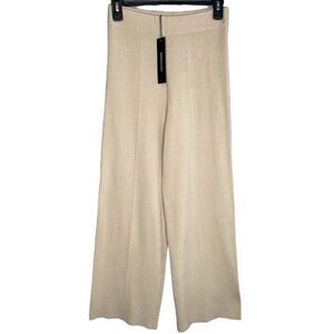 BCBGMAXAZRIA Wide Leg Capri Pants Women's XS‎ Beige Stretch Soft Pull-On NEW